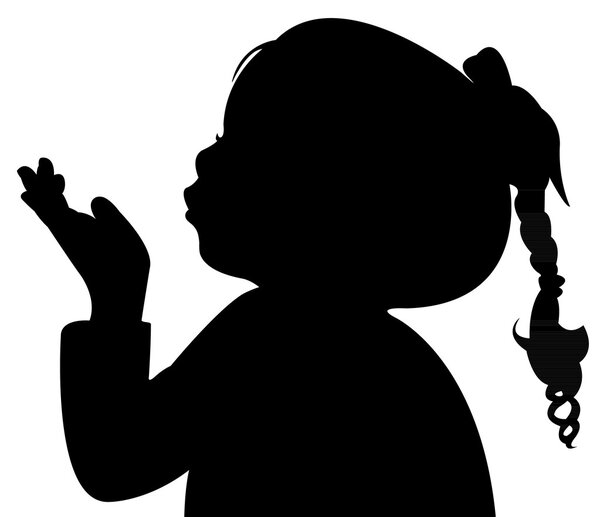 A child blowing out, head silhouette vector