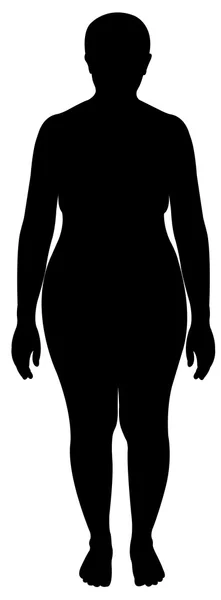 Una señora gorda Vector mujeres siluetas de delgado a gordo . — Vector de stock