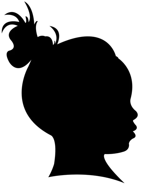 Un vecteur de silhouette tête d'enfant — Image vectorielle