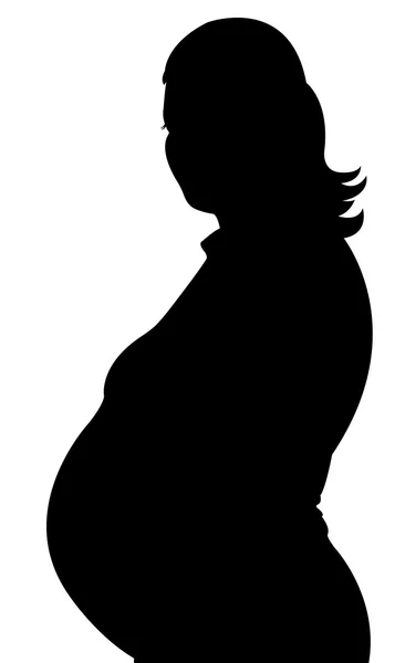 임신 한 여자의 윤곽, 벡터 — 스톡 벡터