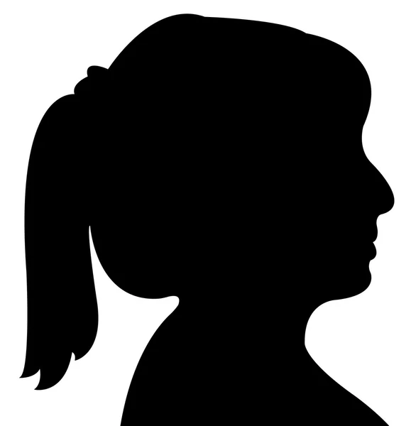 女性の頭のシルエットベクトル — ストックベクタ
