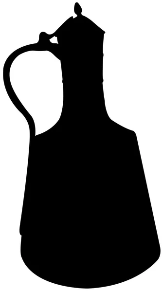 Een traditionele Ottomaanse zilveren pot, silhouet vector — Stockvector