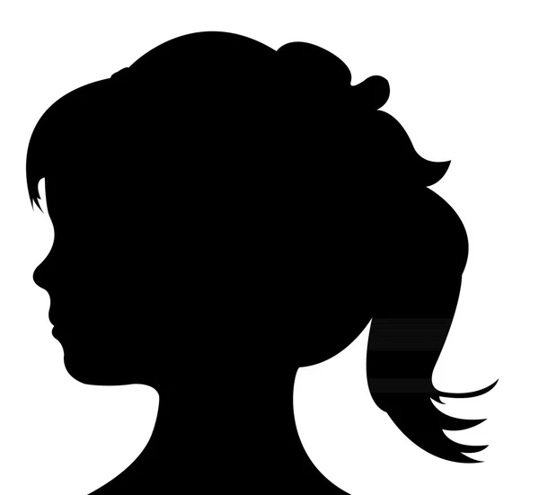 Uma silhueta de cabeça de menina — Fotografia de Stock