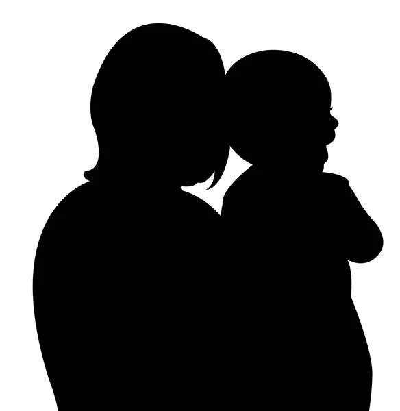 Szczęśliwa rodzina, mama i dziecko — Wektor stockowy