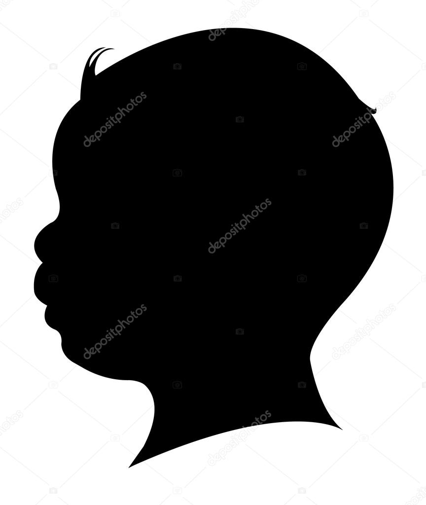 A baby boy head silhouette, vector