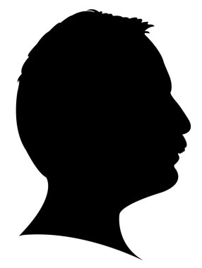 adam baş siluet