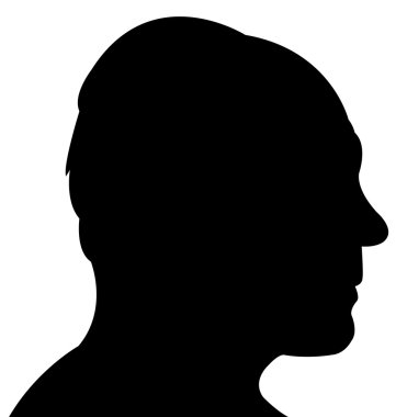 adam baş siluet