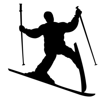 skiier silhouette fallin Kayak, başarısızlık