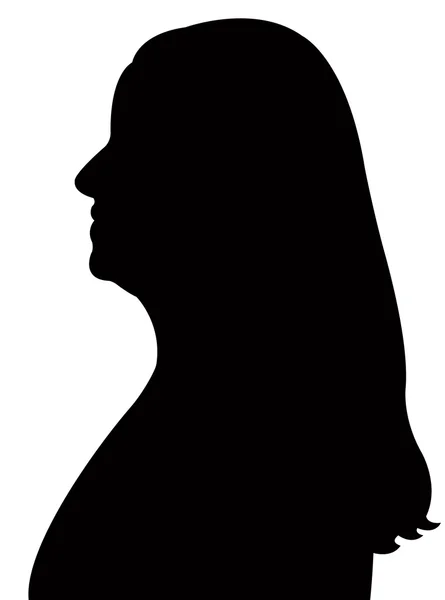 Senhora silhueta cabeça — Fotografia de Stock