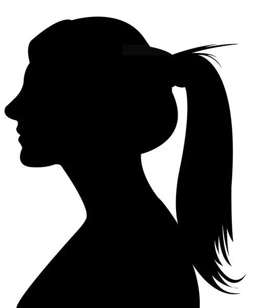 Signora testa silhouette — Foto Stock