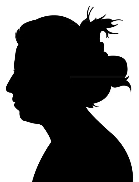 Dame hoofd silhouet — Stockfoto
