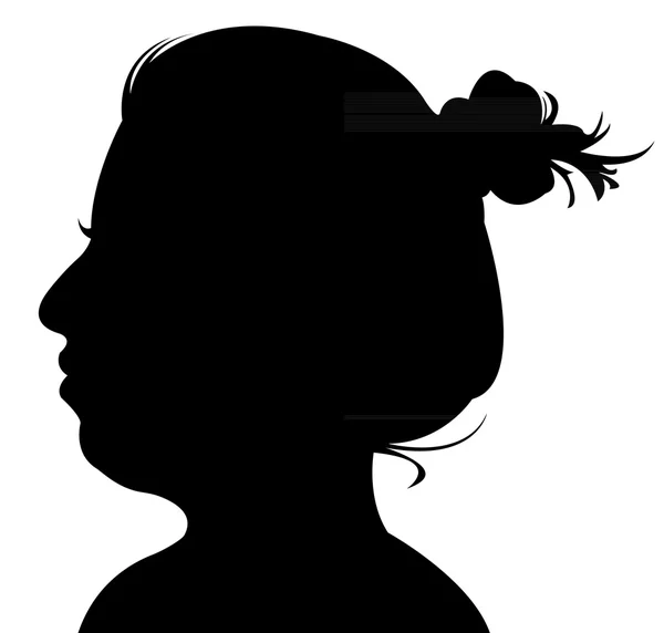 Signora testa silhouette — Foto Stock