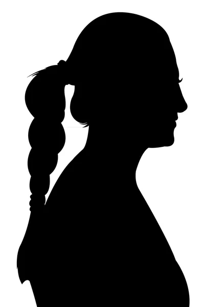 Signora testa silhouette — Foto Stock