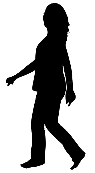 Wandelnde Mädchensilhouette — Stockfoto