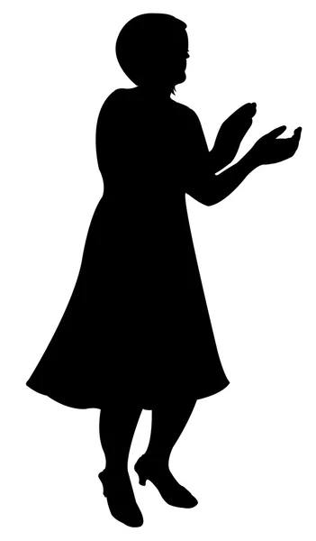 Signora applauso silhouette — Foto Stock