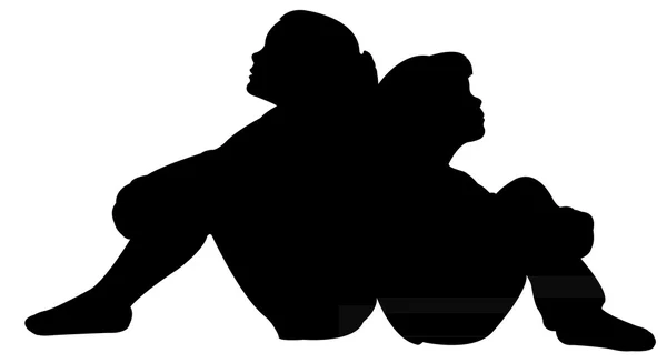 Friends together silhouette — Stock Photo, Image