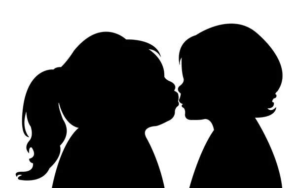 Elder sister kissing younger sister — Stock Photo, Image