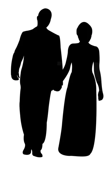 Silhouette of a couple — Stock Photo, Image