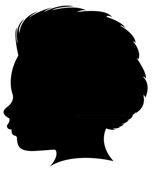 Three years old baby boy head silhouette — Stock Photo, Image