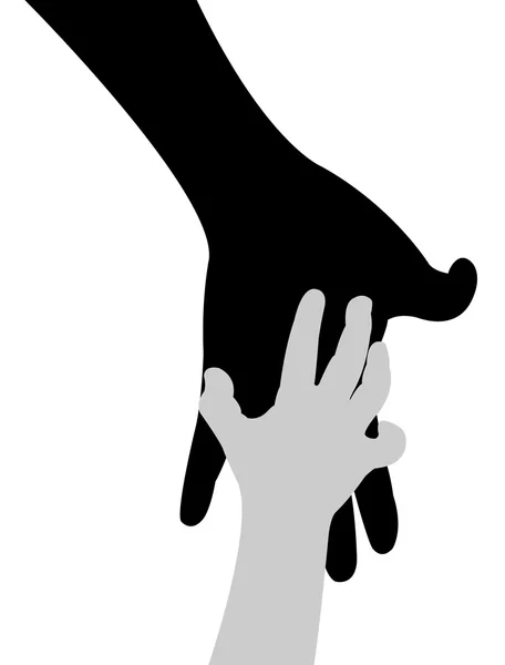 Hand in hand silhouette — 스톡 사진