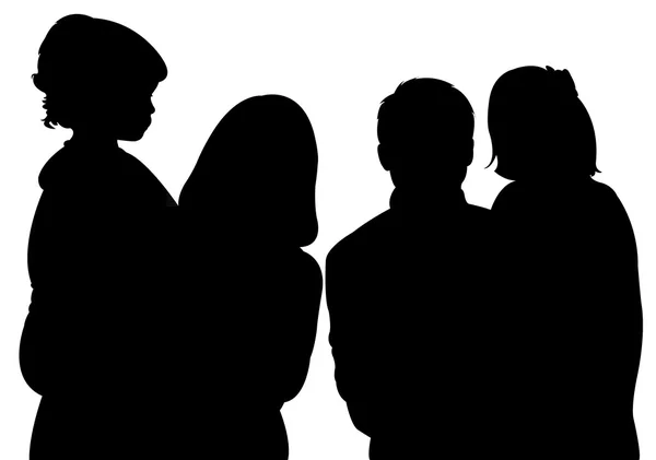 Happy family portrait silhouette — Stock Photo, Image