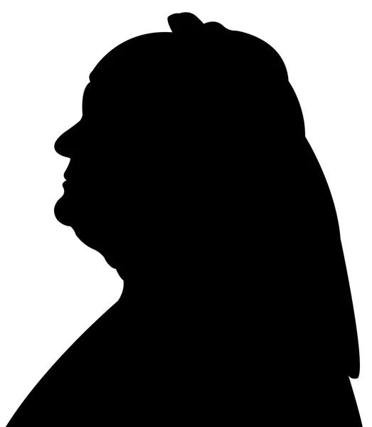 Vecchia signora musulmana con sciarpa, silhouette testa — Foto Stock