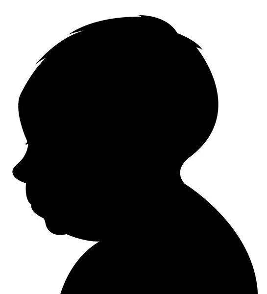 Un bambino ragazzo testa silhouette — Foto Stock