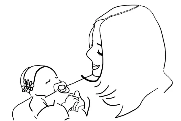 Mother and baby icon — Stock Photo, Image