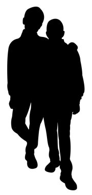 arkadaşlar siluet - vektör