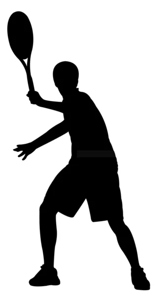 Tennis player boy silhouette vector — Stock Vector