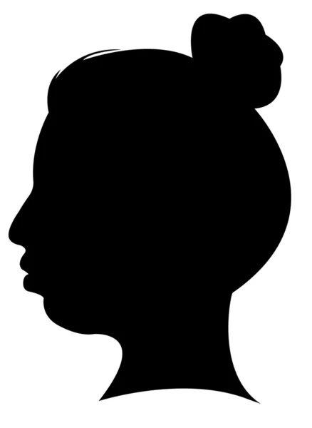 Lady head silhouette vector — Stock Vector