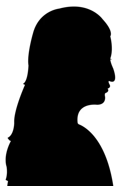Vrouwelijke hoofd silhouet vector — Stockvector