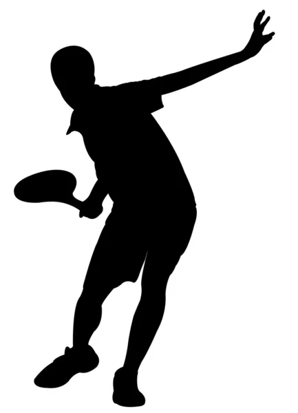 Tennisspieler Junge Silhouette Vektor — Stockvektor