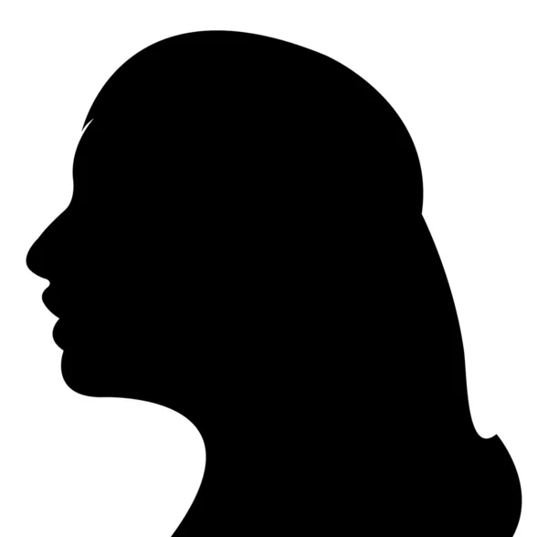 Une fille tête silhouette vecteur — Image vectorielle