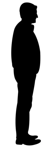 Standing man silhouette vector — Stock Vector