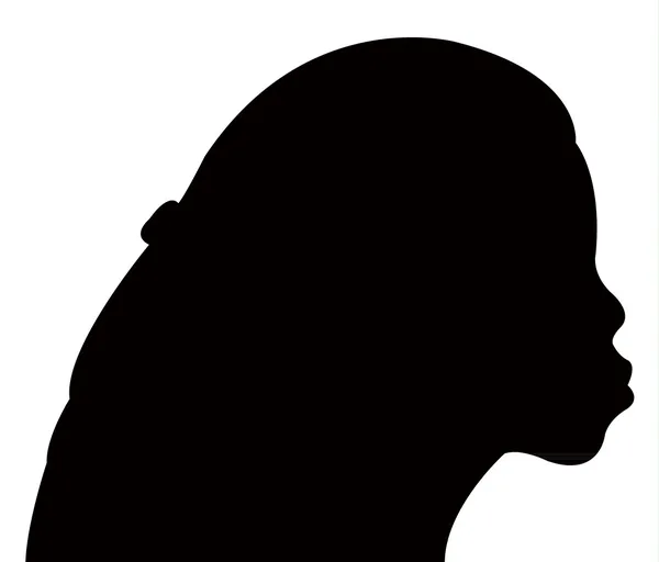 A girl head silhouette vector — Stock Vector