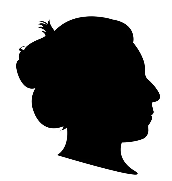 Dame tête silhouette vecteur — Image vectorielle