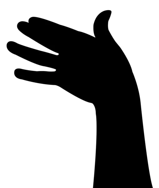 Vrouwelijke hand silhouet vector — Stockvector