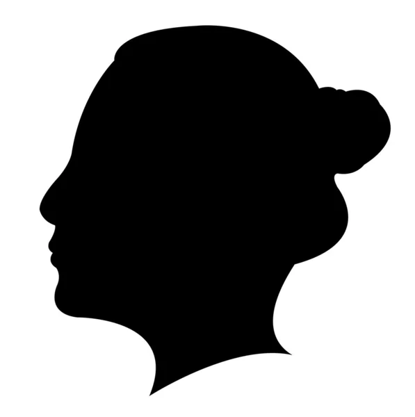 Lady head silhouette vector — Stock Vector