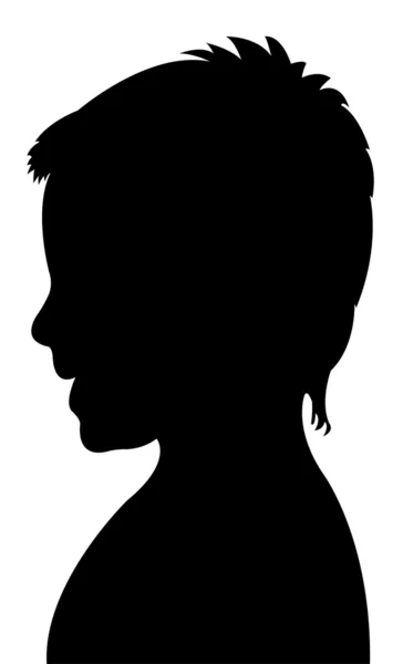Вектор силуэта головы мальчика — стоковый вектор