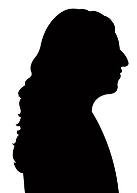 bayan baş siluet vektörü