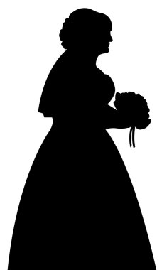 Gelin siluet vektör