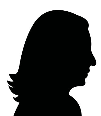 bayan baş siluet vektörü