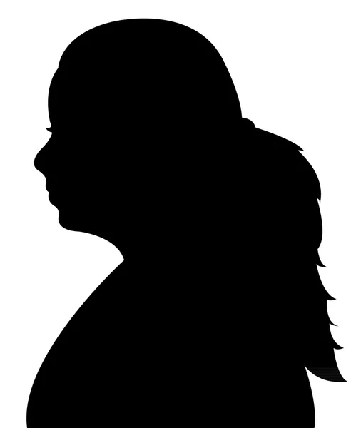 Vrouwelijke hoofd silhouet vector — Stockvector