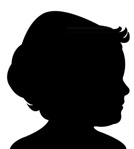 Una niña cabeza silueta vector — Vector de stock