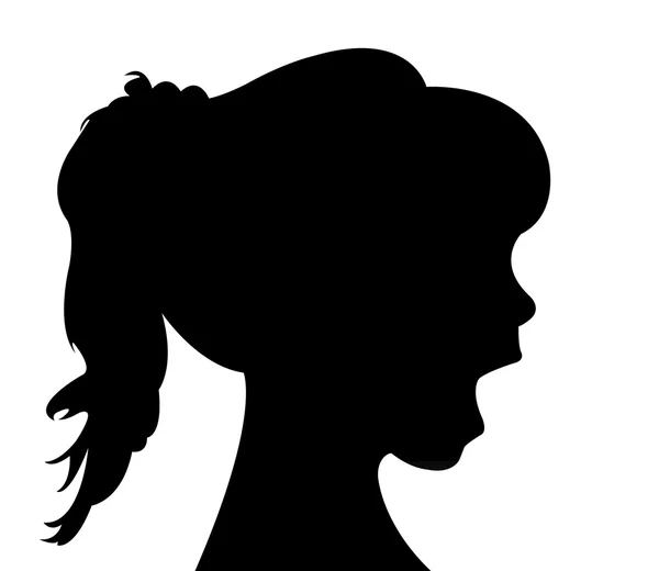 Een meisje hoofd silhouet vector — Stockvector