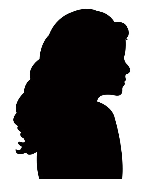 Une fille tête silhouette vecteur — Image vectorielle