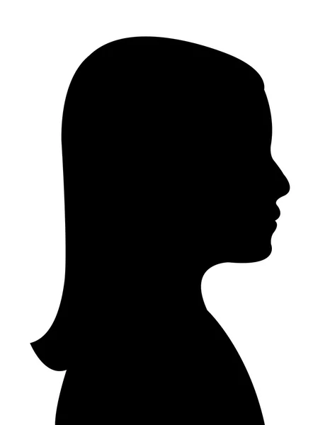 Un vettore silhouette testa ragazza — Vettoriale Stock