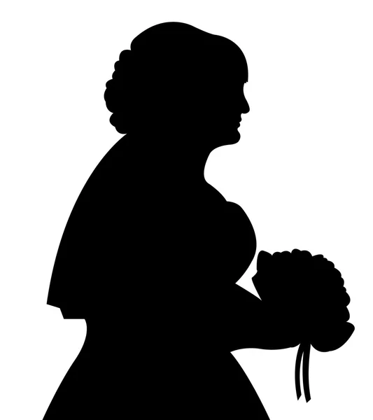 Bride silhouette vector — Stock Vector