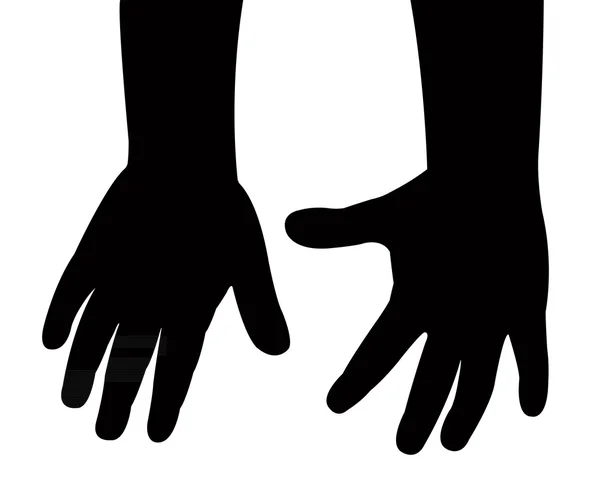 Vettore silhouette mano bambino — Vettoriale Stock